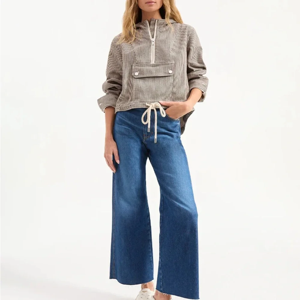 VERONICA BEARD Taylor Cropped High Rise Wide Leg in Bright Blue NWT. - Picture 4 of 6